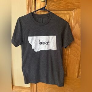 Gray T-Shirt with White MT ‘Home' Graphic